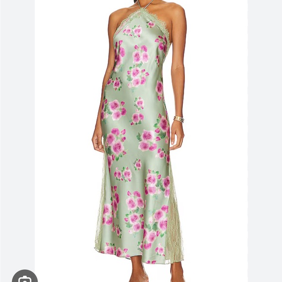 WeWoreWhat Dresses & Skirts - NWT!! Weworewhat floral lace halter maxi dress in sage - size 6